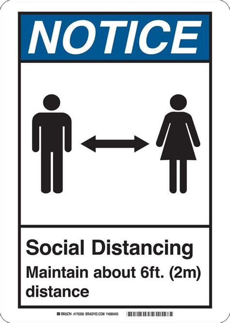 Bradysocial Distancing Maintain About 6 Feet 2 M Distance Sign