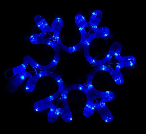 Snowflakes And Stars 12 Snowflake Motif Blue Led Lights