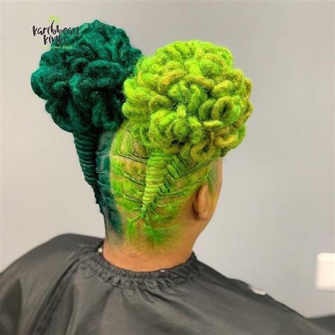 green dreadlocks 🥰 green hair natural hair styles dreadlocks