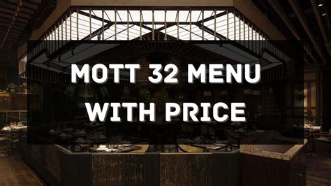 Mott 32 Menu With Price 2023 Singapore Updated