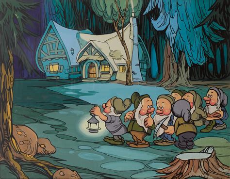 Snow White And The Seven Dwarfs Original Artwork Dwarfs Outside Barnebys