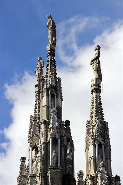 Hd Wallpaper Pinnacle Cathedral Milan Sculptures Gothic