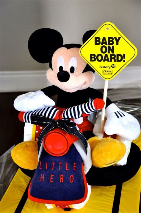 Mickey Mouse In Motorcycle Diaper Cake Diaper Motorcycle Cake Mickey