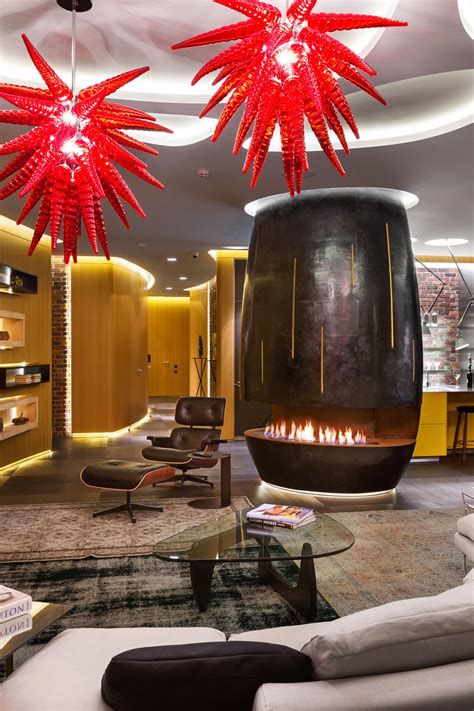 If your entryway, hallway or seating arrangement needs that little something that ties it all together, check out the impressive selection of console tables at ashley homestore. Modern Apartment In Kiev With Unique Fireplace Wine ...