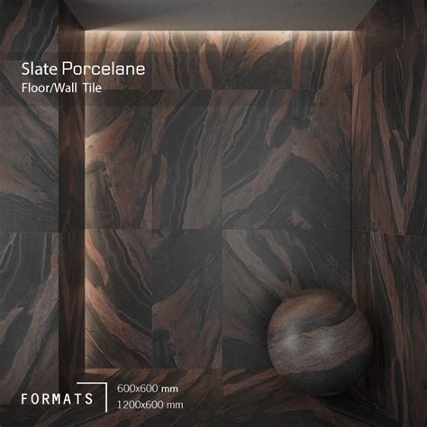 Slate Anthracite Floor Tile 3d Model For Corona