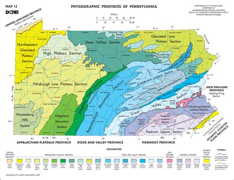 Solved Use The Dcnr Map 13 Physiographic Provinces Of Pa