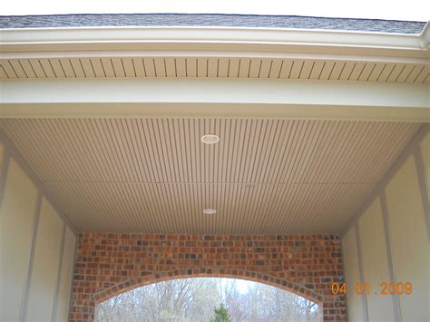I got hanging baskets for mother s day and decided that we should do something about the yucky vinyl ceiling the builder put in 3 years ago before putting holes. Close-up of the custom porch ceiling made out of vinyl ...