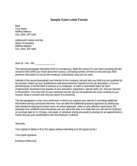 Free 8 Sample Cover Letter Formats In Pdf