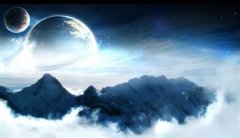 Space Mountain Moon Planet Sky Hd Wallpaper Peakpx
