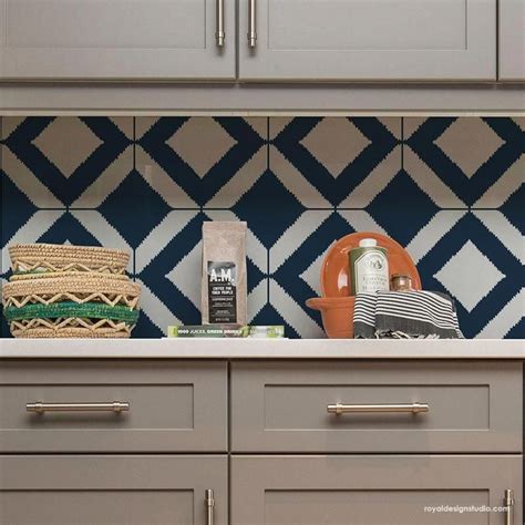 You can stencil a gorgeous black and white kitchen backsplash, or use this stencil pattern over your existing floor tiles for a dramatic effect. Tile Stencils for Walls, Floors, and DIY Kitchen Decor ...