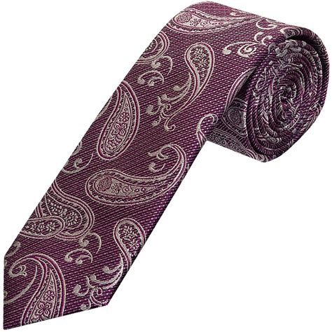 Purple Paisley Classic Mens Silk Tie