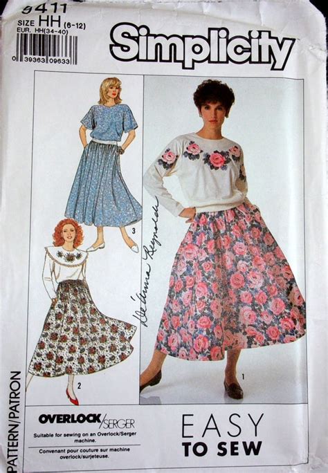 vintage simplicity sewing pattern 9411 applique top with etsy