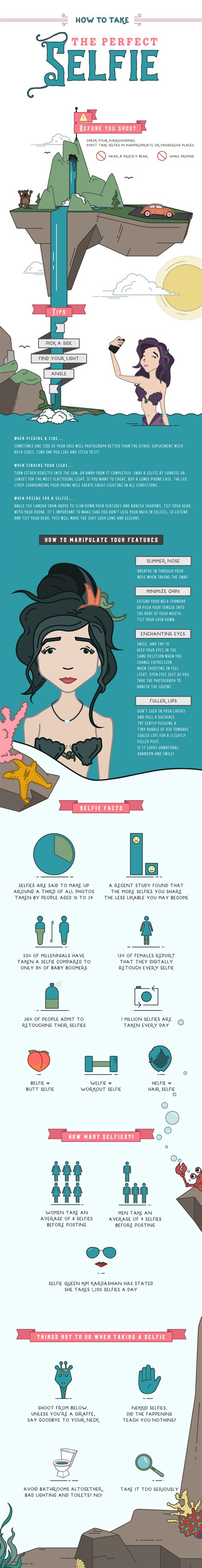 How To Take The Perfect Selfie Infographic Visualistan