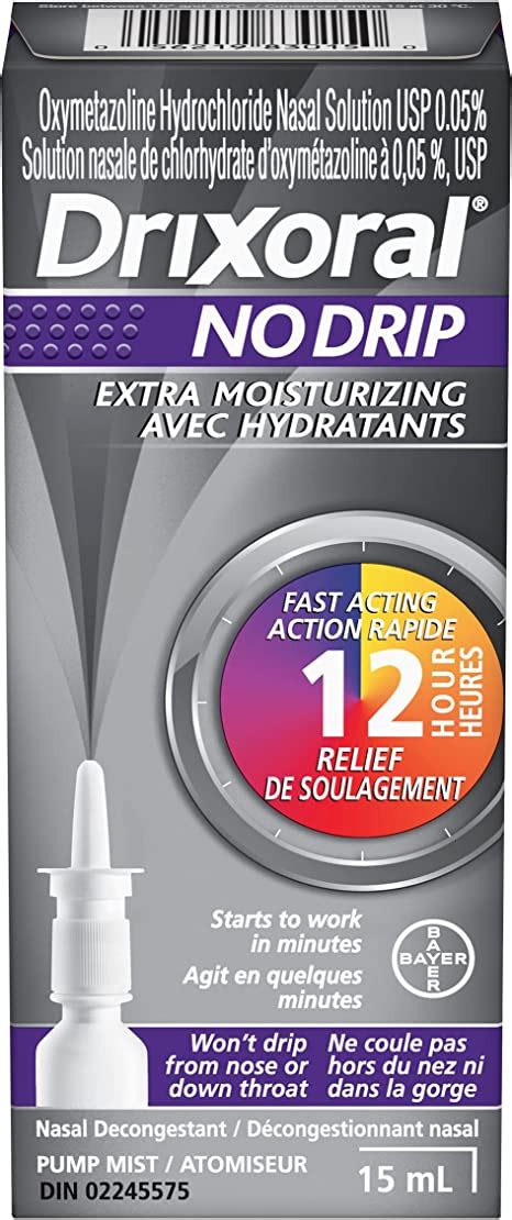 Drixoral No Drip Extra Moisture Spray Soothes And Moisturizes Dry And Irritated Nasal Passages