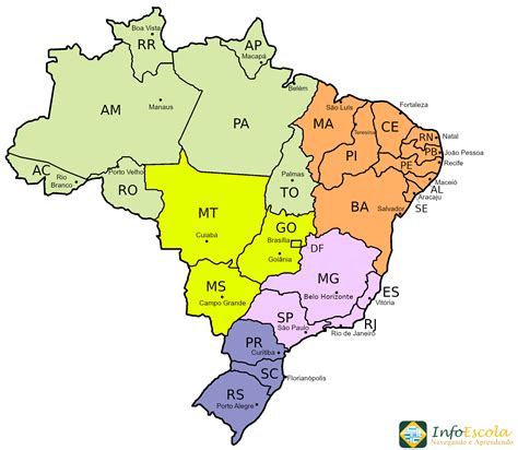 Estados Do Brasil Resumo Bandeiras Capitais Características