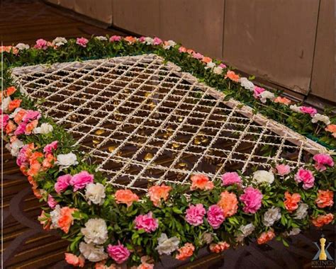 Floor Decor With Floral Mat Indianweddingblog Saree Designerblouse Teluguwedding