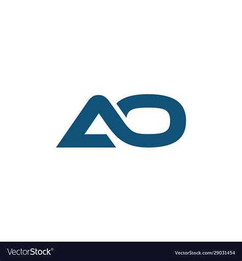 Initial Letter Ao Logo Bold Template Royalty Free Vector