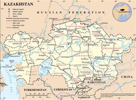 Landkarte Kasachstan (Übersichtskarte) : Weltkarte.com ...