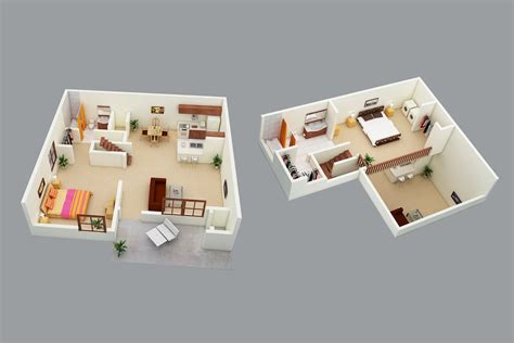 2 Bedroom Loft Apartment Floor Plans Floorplansclick