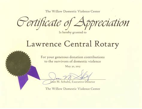 Lawrence Central Rotary To Help Support Willow Domestic Violence Center