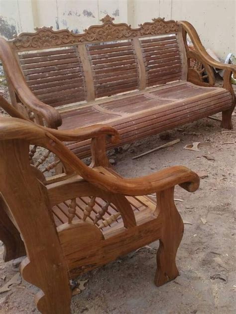 The upholstery/fabric of this handmade wooden sofa makes it very comfortable to sit while the carving back gives the traditional look to the sofa set. Pure Burma Teak Wooden Sofa Sets | For Living Room | Wooden sofa set, Wooden sofa set designs ...
