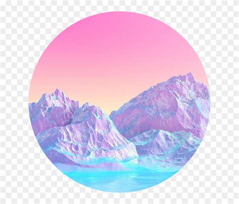 Pink Circle Icon Blue Purple Freetoedit Aesthetic Mountains Png