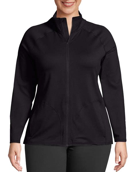 Just My Size Women S Plus Size Active Full Zip Mock Neck Jacket