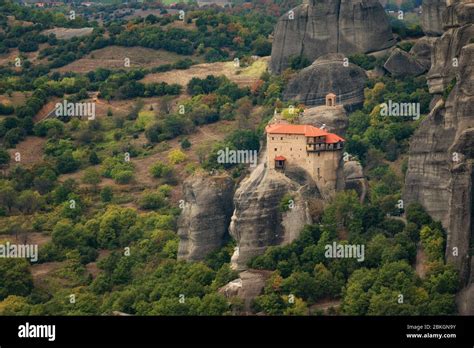 Magnificent Autumn Landscapemeteora Monasteries Holy Monastery Of St