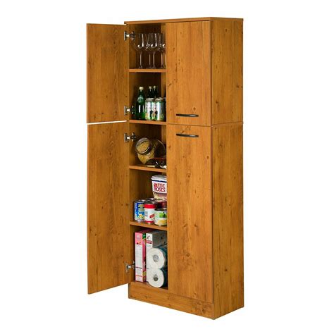 This utility cabinet features a raised. Large Wooden Pantry Utility Storage Cabinet 4 Door 5 ...