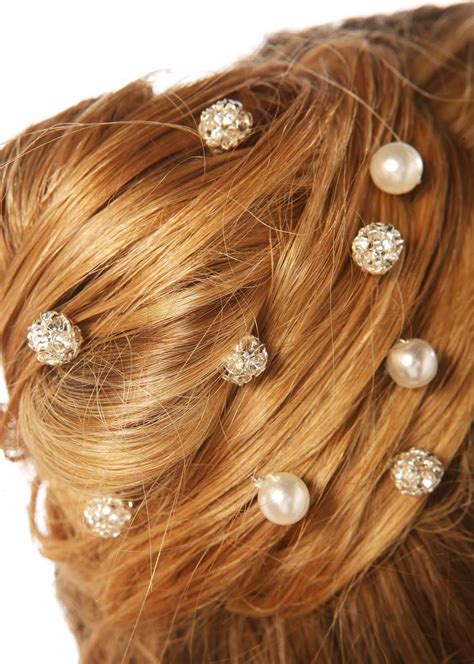 Pics à Cheveux Mariée Avec Perles Nacrées Et Boules De Strass Innocence Princesse Dun Jour