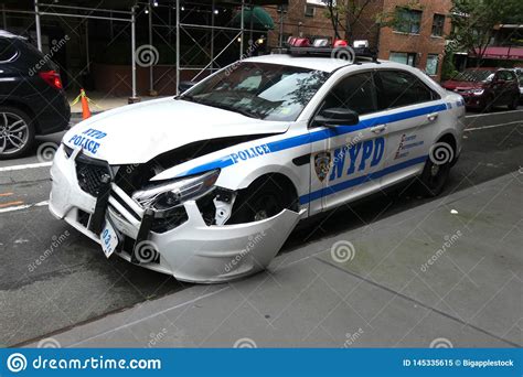 Damaged Police Car Editorial Image Image Of Downtown 145335615