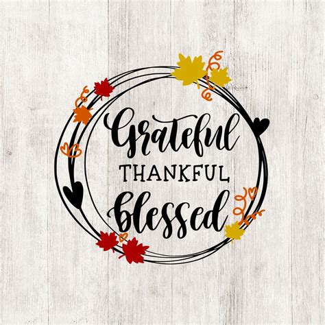 Grateful Thankful Blessed Wreath Svg Thanksgiving Shirt Svg Etsy