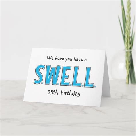 Funny 95th Swell Birthday Personalized Greeting Card