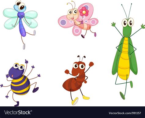 Cartoon Insects Royalty Free Vector Image Vectorstock
