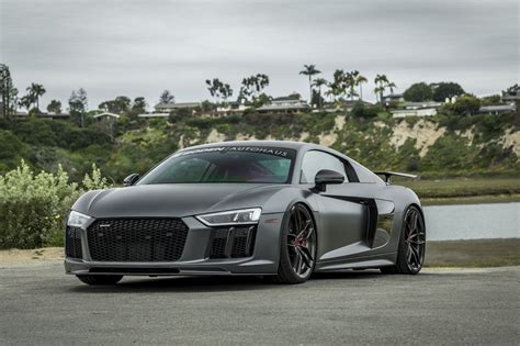 Custom Gray Audi R8 Standing Out With Vorsteiner Wheels On —