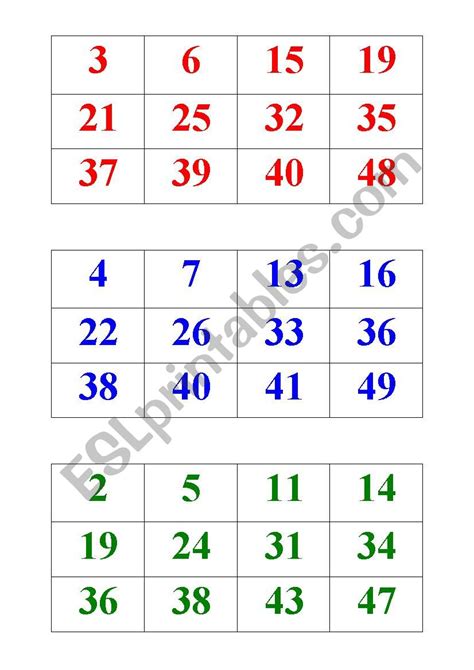 Numbers Bingo 1 50 Esl Worksheet By Britishlinecerkezkoy