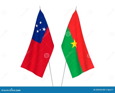 Estado Independiente De Samoa Y Banderas Burkina Faso Stock De