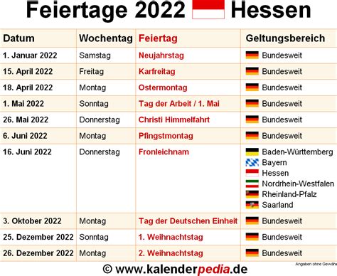 Übersicht der gesetzlichen und nicht gesetzlichen feiertage in bayern. Feiertage Hessen 2021, 2022 & 2023 (mit Druckvorlagen)