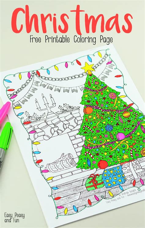 Santa claus christmas free printable coloring page. Free Printable Christmas Coloring Page - Easy Peasy and Fun