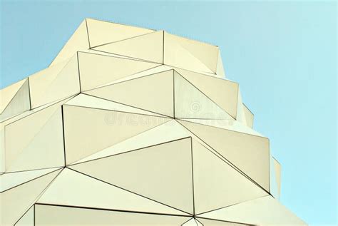Polygonal Triangle Glass Facade Of Modern Building Stock Image Image