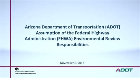 Arizona Department Of Transportation Adot Assumption Of The