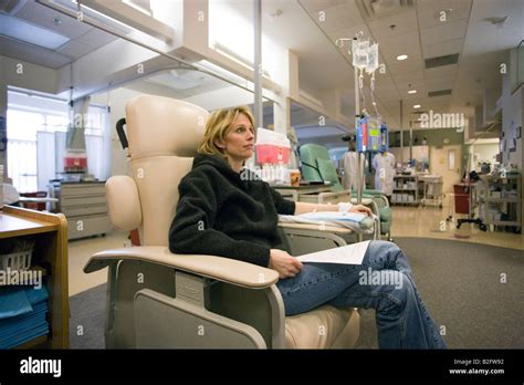 Patient Receiving Chemotherapy Treatment In Hospital For Cancer Stock