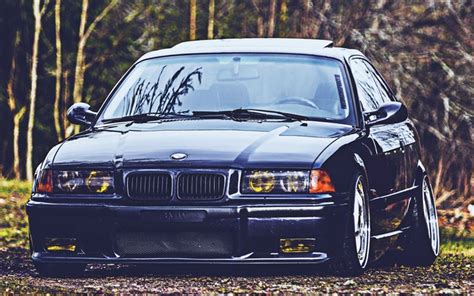 Download Wallpapers Bmw M3 4k E36 Stance Tuning Black Bmw E36