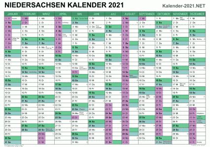 Übersicht der ferientermine im kalenderjahr 2021 in deutschland nach bundesland & ferienzeit (alle bundesländer). FERIEN Niedersachsen 2021 - Ferienkalender & Übersicht