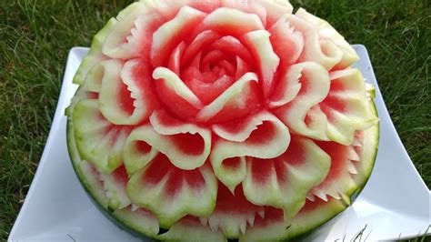 แกะสลักแตงโม Watermelon Carving Youtube