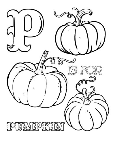 Our free coloring pages for adults and kids, range from star wars to mickey mouse Free P Is for Pumpkin Coloring Page