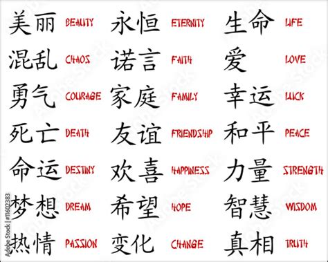Chinese Symbols Japanese Kanji Stock Vector Adobe Stock