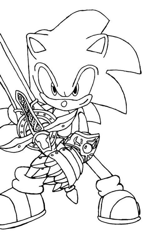 If you are going to be making use of paper make sure to leave the highlighted areas white. Sonic The Hedgehog And Sword Coloring Page : Kids Play Color