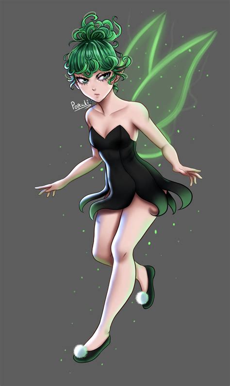 Tatsumaki Tinker Bell Disney One Punch Man Original Absurdres Highres 1girl Angry Bare