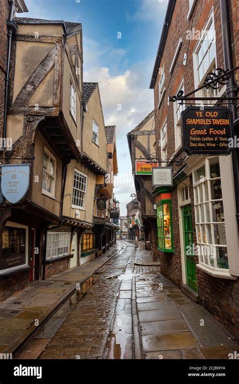 York Uk The Shambles A Medieval Street And One Of The Best Known